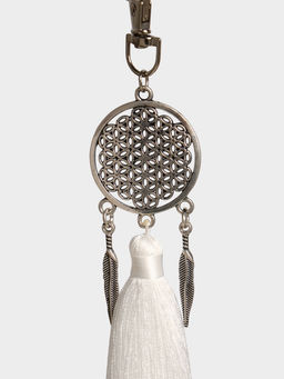 Брелок-кисточка «Ловец снов», 17 см, белый, серебристый