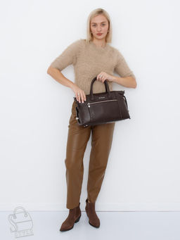 Сумка женская кожаная 1061C coffee Polina&Eiterou