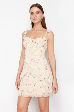 Pudra Cicekli A-line Sifon Astarl? Mini Dokuma Elbise TWOSS24EL00791 - Trendyolmilla фото 2