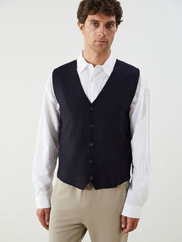 Standart Kal?p V Yaka Erkek Triko Yelek