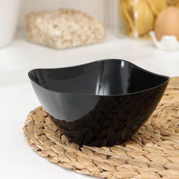 Цена за 2 шт. Салатник BEROSSI «Рондо», 500 мл, 12.5×6 см, пластик, чёрный