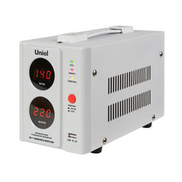 RS-1 1000W/RX/U WHITE REF Стабилизатор напряжения для холодильников, 1000ВА. USB разъем. TM Uniel