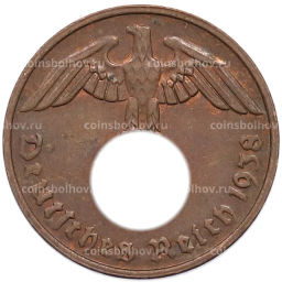 Монета 2 рейхспфеннига 1938 года G Германия