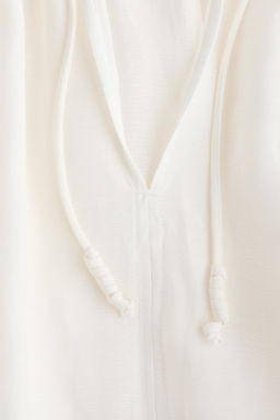 Camisa oversize en mezcla de lino - H&m фото 3