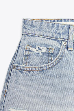 HIGH-WAIST CURVED DENIM SHORTS - Zara фото 21