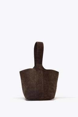 SUEDE MINI BUCKET BAG - Zara фото 5