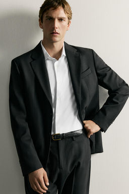 CAMISA REGULAR FIT ESTRUCTURA / Blanco - Zara фото 5