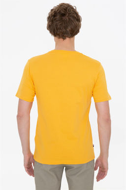 Мужская желтая футболка с круглым вырезом Basic - U.s. polo assn фото 10