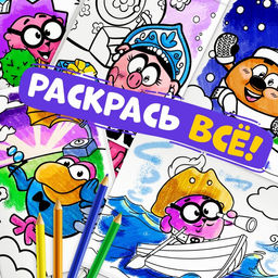 Раскраски, набор 4 шт. по 16 стр., А5, Смешарики