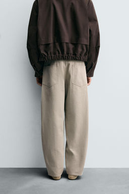 BELTED WIDE-LEG BALLOON FIT TROUSERS - Zara фото 3