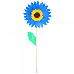 Вертушка ветряная "Астра" д46см h112см, ПВХ, деревянная ручка (без дополнительной шлифовки), цвета микс (Китай)