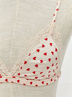 Balensiz Dolgusuz Bask?l? Saten Fantezi Bralet
