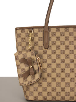 LАСCOMA сумка АС168-шахматы-бежевый-коричневый эко кожа-канва - Laccoma фото 3