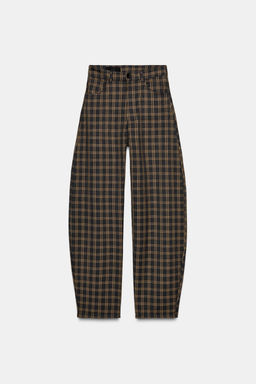 CHECKED BALLOON TROUSERS - Zara фото 11
