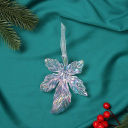 Цена за 2 шт. Ёлочная игрушка Зимнее волшебство. Волшебный листок, 118.2 см, прозрачный перелив  фото 4