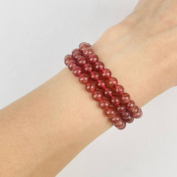 Бусины для украшений из Клубничного кварца (62 бусины) 39 см