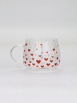 Кружка стеклянная Сердечки, 350 мл