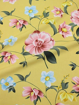 Штапель Цветущая долина цв.песочно-желтый, ш.1.45м, вискоза-100%, 100гр/м.кв