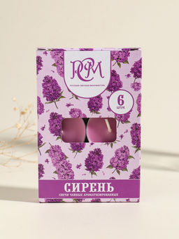 Набор свечей ароматических чайных Сирень, 6 шт.