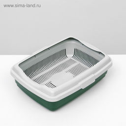 Лоток большой с сеткой и бортиком Atlantis «Стандарт», 43×33×12.5 см, зеленый