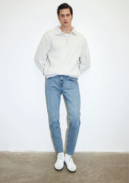 Milan Premium Blue Puslu Ac?k Mavi Jean Pantolon  фото 2