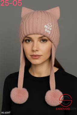 Шапка для девочки на синтепоне - Bruno фото 5