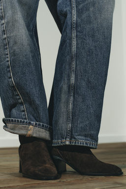 SPLIT SUEDE BLOCK HEEL ANKLE BOOTS - Zara фото 7