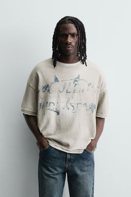 SPRAY PRINT KNIT T-SHIRT - Zara фото 9