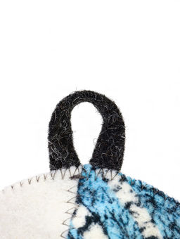 Шапка для бани с принтом "Березки и небо", белая