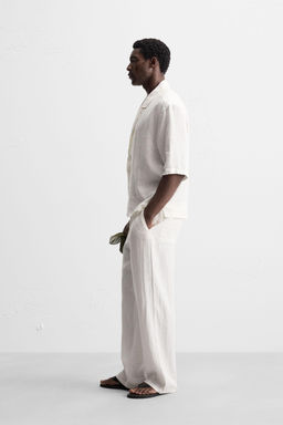 RELAXED FIT 100% LINEN TROUSERS - Zara фото 4