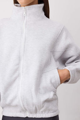 Antrasit Fermuarl? Dikis Detayl? Dik Yaka Bomber Orme Sweatshirt TWOAW26SW00037 - Trendyolmilla фото 3