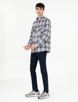 Lacivert Regular Fit Uzun Kollu G_mlek