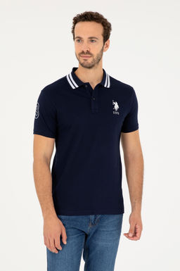 Футболка U.S. Polo Assn G081GL011 мужская темно-синяя хлопок с эластаном