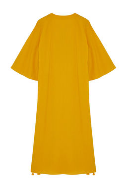 Siyah Cizgili Maxi Dokuma %100 Pamuk Puskullu Plaj Kimono&Kaftan TBESS20KM0024 - Trendyolmilla фото 21