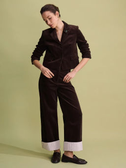 Хлопковые брюки с контрастным отворотом / Zarina