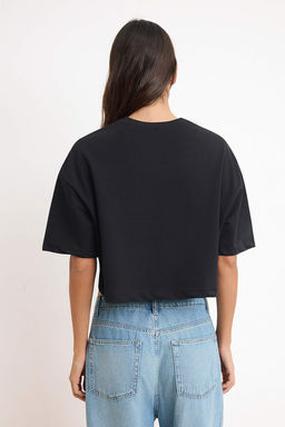 Kahverengi Boxy Dusuk Kol K?sa Kollu %100 Pamuk Orme T-Shirt TWOSS26TS00185 - Trendyolmilla фото 8