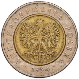 Монета 5 злотых 1994 года Польша