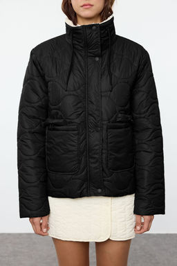 TRENDYOLMILLA Gri Regular Kal?p Dik Yaka Kapitone Mont TWOAW25MO00175  фото 9