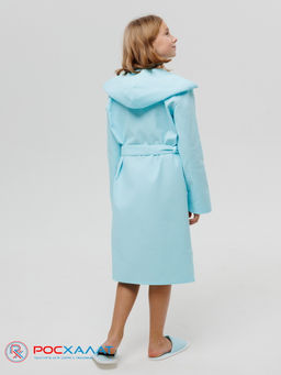 Подростковый вафельный халат с капюшоном мятный В-18 (19)