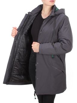 22-915 DARK GRAY Куртка демисезонная женская (100 гр. синтепон) PLOOEPLOO - Фабричный китай фото 9