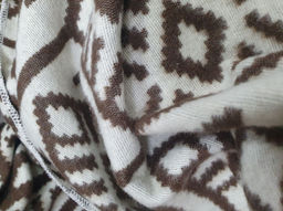 Одеяло байковое 140*205 жаккард "Норвежские узоры" цв. корич (Россия ВВТ)