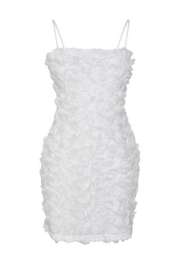 TRENDYOLMILLA Beyaz 3 Boyutlu Gul Aplike Detayl? Dugun/Nikah S?k Abiye Elbise TPRSS25EL00018  фото 7