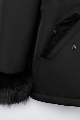 FAUX FUR HOODED PARKA - Zara фото 6