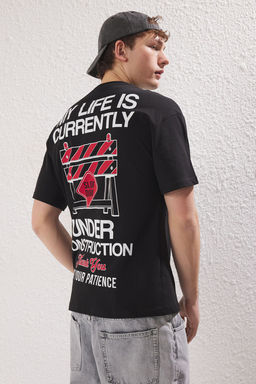 TRENDYOL MAN Ekru Oversize/Genis Kesim %100 Pamuklu Bask?l? T-Shirt TMNSS25TS00114 - Trendyolmilla фото 9