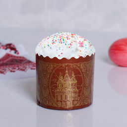 Цена за 20 шт. Форма для кулича бумажная Деко-про «Собор золотой», 70×60 мм, МИКС