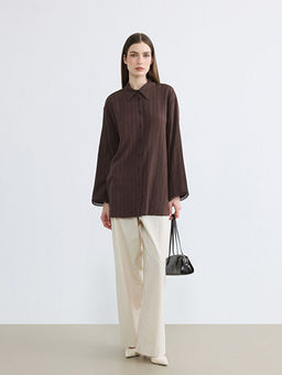 Keten Kar???ml? Kad?n G?mlek Tunik