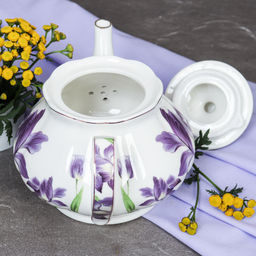 Чайник заварочный 800 мл / GF3-TP /уп 18/ костяной Ирисы - Галеонтрейд фото 13