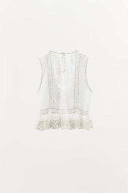 BEADED EMBROIDERY TOP - Zara фото 4