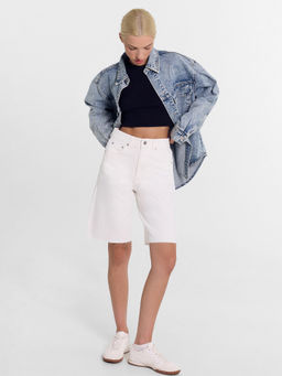 Шорты женские джинсовые в молочном цвете молочный 2024-DS602-1