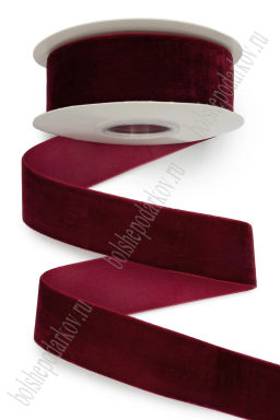 Лента бархатная 3,8 см*10 ярд (SF-5814) бордовый №240